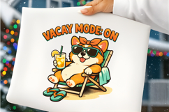 Vacay Mode On Cute Corgi Summer Vacation Beach Sublimation Product Image 7