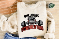 Bulldogs Powerlifting Design With Barbell Sublimation PNG Product Image 4