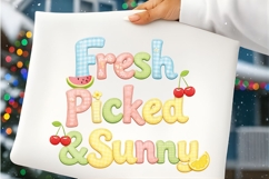 Fresh Picked &amp; Sunny Cute Summer Fruit Patchwork PNG Design Product Image 7