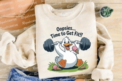 Cartoon Duck Lifting Weights Ice Cream Sublimation PNG Product Image 4