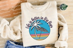 Beach Scene Illustration with Palm Tree Sublimation PNG Product Image 4
