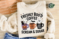 Halloween Coffee Cups with Cat Pumpkin Ghost Sublimation PNG Product Image 4