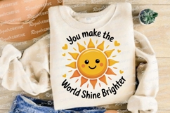 Smiling Sun With Heart Graphics For Sublimation PNG Product Image 4