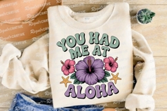 Aloha Floral Design with Text and Hibiscus Sublimation PNG Product Image 4
