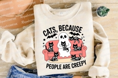 Halloween Design Cats Skeleton Ghost Sofa Sublimation PNG Product Image 4