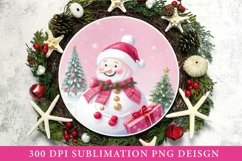 Christmas Snowman Round Sign - Christmas Ornament Product Image 1