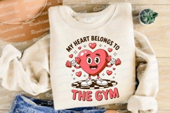 Gym Heart Cartoon Character Fitness Sublimation PNG Product Image 4