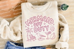 Pink Mermaid Off Duty Beach Vacation Sublimation PNG Product Image 3