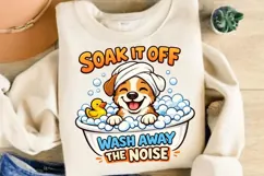 Soak It Off Wash Away The Noise PNG, Cute Bathing Dog PNG Product Image 3