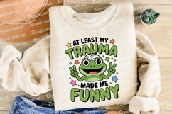 Funny Cartoon Frog Design About Trauma And Sublimation PNG Product Image 4