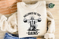 Jesus Christ Gains Muscle Gym Sublimation PNG Product Image 4