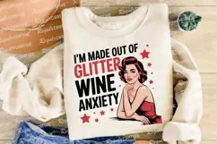 Retro Woman with Text I'm Made Out of Sublimation PNG Product Image 4