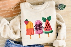Summer Popsicles with Strawberry Watermelon Sublimation PNG Product Image 3