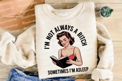 Retro Woman Reading Book with Sarcastic Sublimation PNG Product Image 4