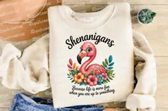 Cartoon Flamingo Shenanigans Sublimation PNG Product Image 4