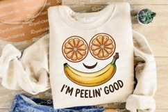 Fun Fruit Face With Oranges And Banana Sublimation PNG Product Image 4