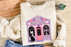 Magick Shoppe Illustration with Black Cat Sublimation PNG Product Image 4