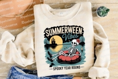 Summerween Vibes Skeleton Relaxing on Sublimation PNG Product Image 4