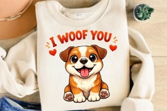 I Woof You PNG, Cute Puppy Love PNG, Funny Dog Lover Product Image 5