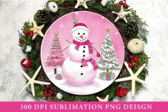 Christmas Snowman Round Sign - Christmas Ornament Product Image 1