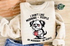 Grumpy Dog with Coffee Mug and Anti Sublimation PNG Product Image 4