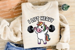 Strong Unicorn Lifts Heavy Barbell Fitness Sublimation PNG Product Image 4