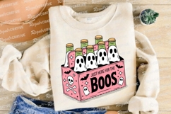 Pink Beer Crate with Ghost Bottles and Sublimation PNG Product Image 4