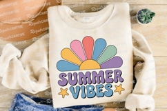 Retro Summer Vibes Design with Colorful Sublimation PNG Product Image 4