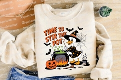 Halloween Witch Duck Stirring Cauldron with Sublimation PNG Product Image 4