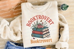 Booktrovert Books With Flowers Illustration Sublimation PNG Product Image 4