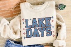 Lake Days Text Design With Retro Font Sublimation PNG Product Image 4