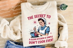 Retro Woman with Bowl and Text The Secret to Sublimation PNG Product Image 4