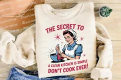 Retro Woman with Bowl and Text The Secret to Sublimation PNG Product Image 4
