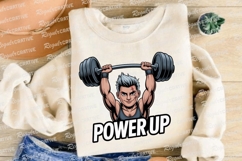 Cartoon Bodybuilder Lifting Barbell Sublimation PNG Product Image 4