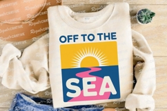 Off to the Sea Retro Design with Sun and Sublimation PNG Product Image 4