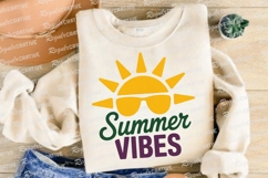 Summer Vibes Graphic with Sunglasses Sun Sublimation PNG Product Image 4