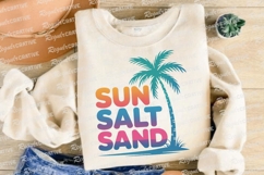 Sun Salt Sand Text with Palm Tree Sublimation PNG Product Image 4