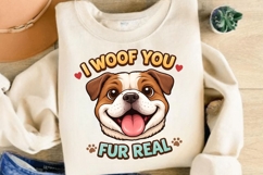 I Woof You Fur Real PNG, Cute Dog Love PNG, Funny Dog Product Image 5