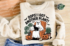 Halloween Ghost with Black Cat and Plants in Sublimation PNG Product Image 4