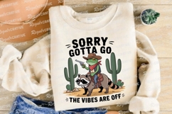 Cartoon Frog Cowboy Riding Raccoon With Sublimation PNG Product Image 4
