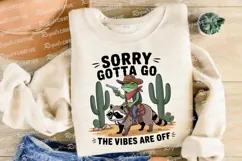 Cartoon Frog Cowboy Riding Raccoon With Sublimation PNG Product Image 4