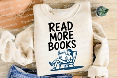 Person Reading Books with Text Read More Sublimation PNG Product Image 4