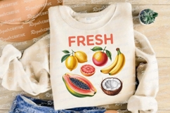 Watercolor Tropical Fruits Composition With Sublimation PNG Product Image 4