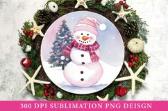 Christmas Snowman Round Sign | Christmas Ornament Product Image 1