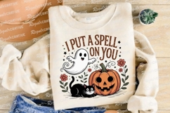 Halloween Illustration with Ghost Pumpkin Sublimation PNG Product Image 4