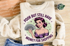 Retro Illustration of Woman with Money and Sublimation PNG Product Image 4