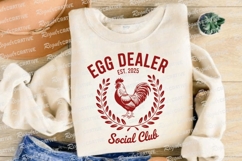 Egg Dealer Social Club Rooster Illustration Sublimation PNG Product Image 4