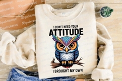 Colorful Owl Attitude Design Vector Sublimation PNG Product Image 4