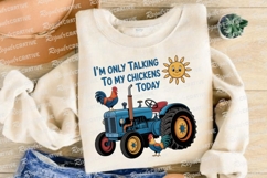 Funny Farm Tractor Chicken Sublimation PNG Product Image 4