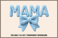 Mama knitted letters, blue yarn crochet style Product Image 1